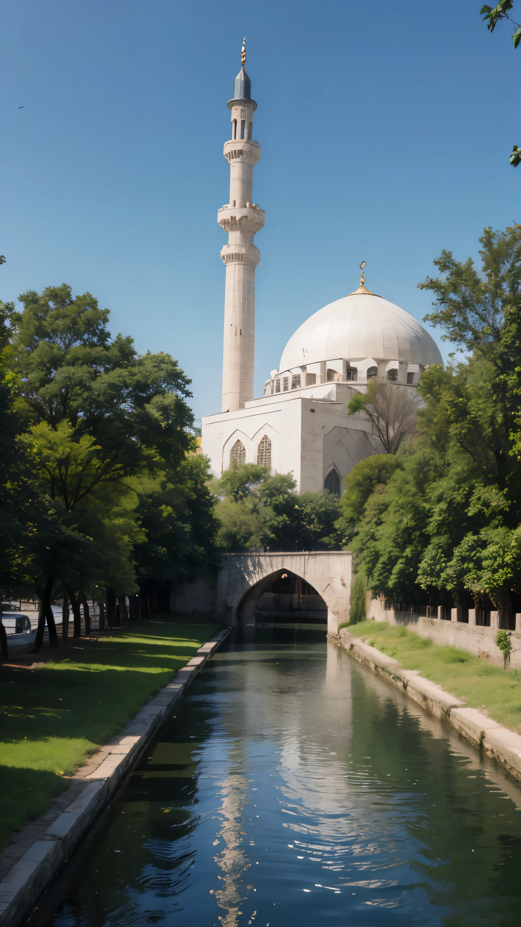mosque, beautiful, exterior, trees, sexy, river