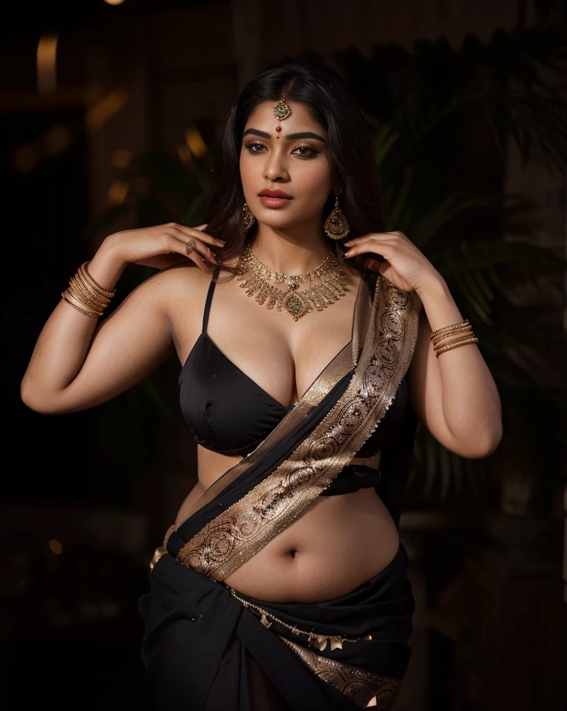 Indian sexy WOMEN WEARING saree , ancient sex goddess , perfect figure , showing her round belly button , wearing navel ring , sexy deep navel , curvy waist , thick legs , slutty makeup , dark eyeliner , HOT red lips , long hairs , earrings , shinny ornaments , necklace , 8k resolution , photorealistic , ultra realistic , HD Quality , photography , long shot , full body photograph , cinematic lighting , daylight , Hasselblad photography , ARRI Photography , details , extreme details , little details , ultra sharp photo , perfect picture , fine details , HQ ,
