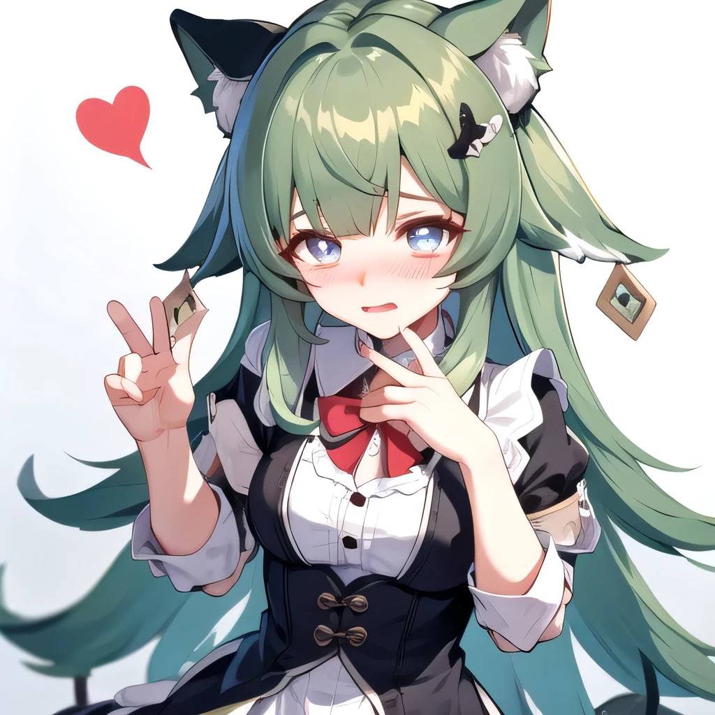 huohuohsr  maid outfit blushing alot and shy with cat ears