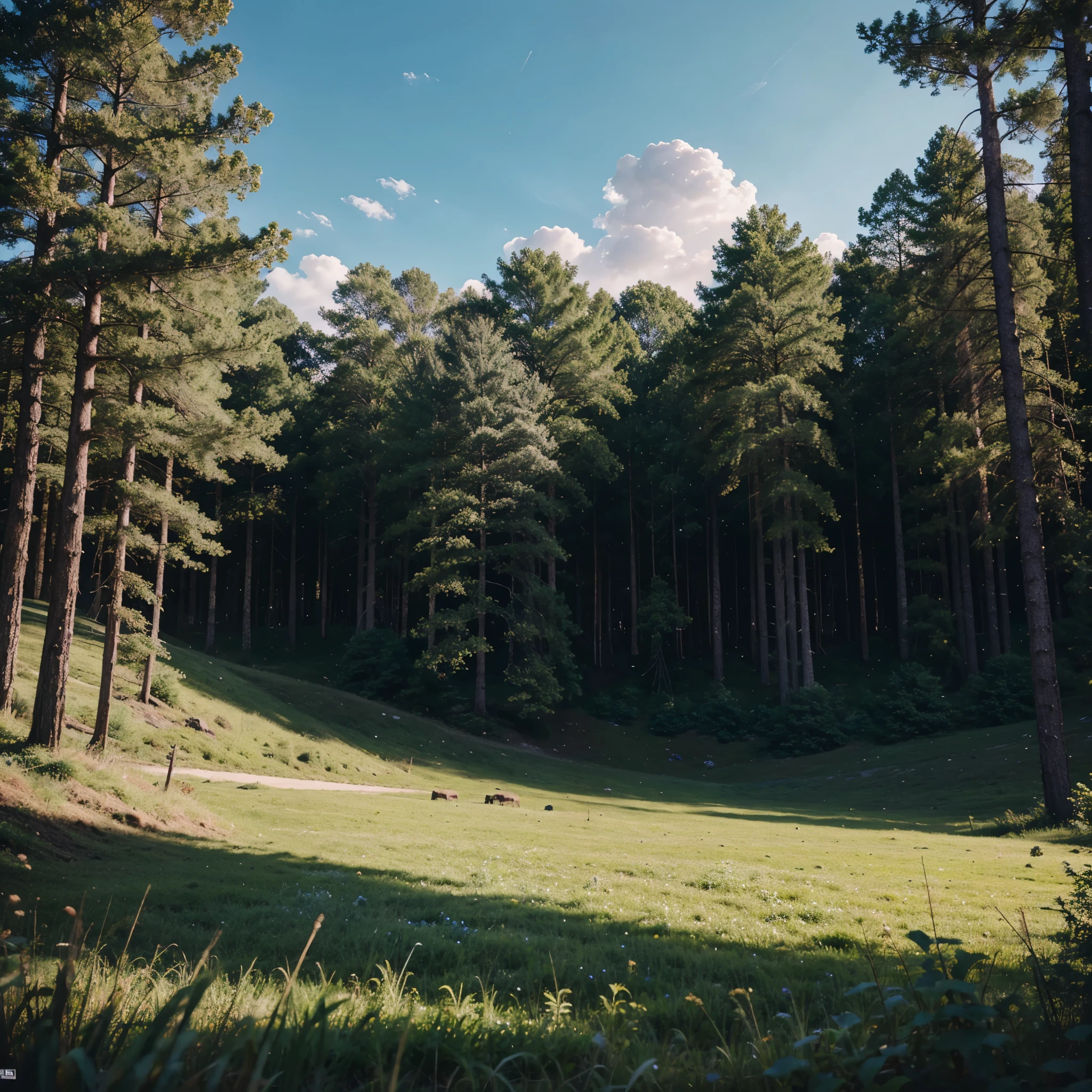 Beautiful animated sky and forest, Masterpiece:1.2, realistic woter foll ,best quality 4K 8k, very high resolution and very high details