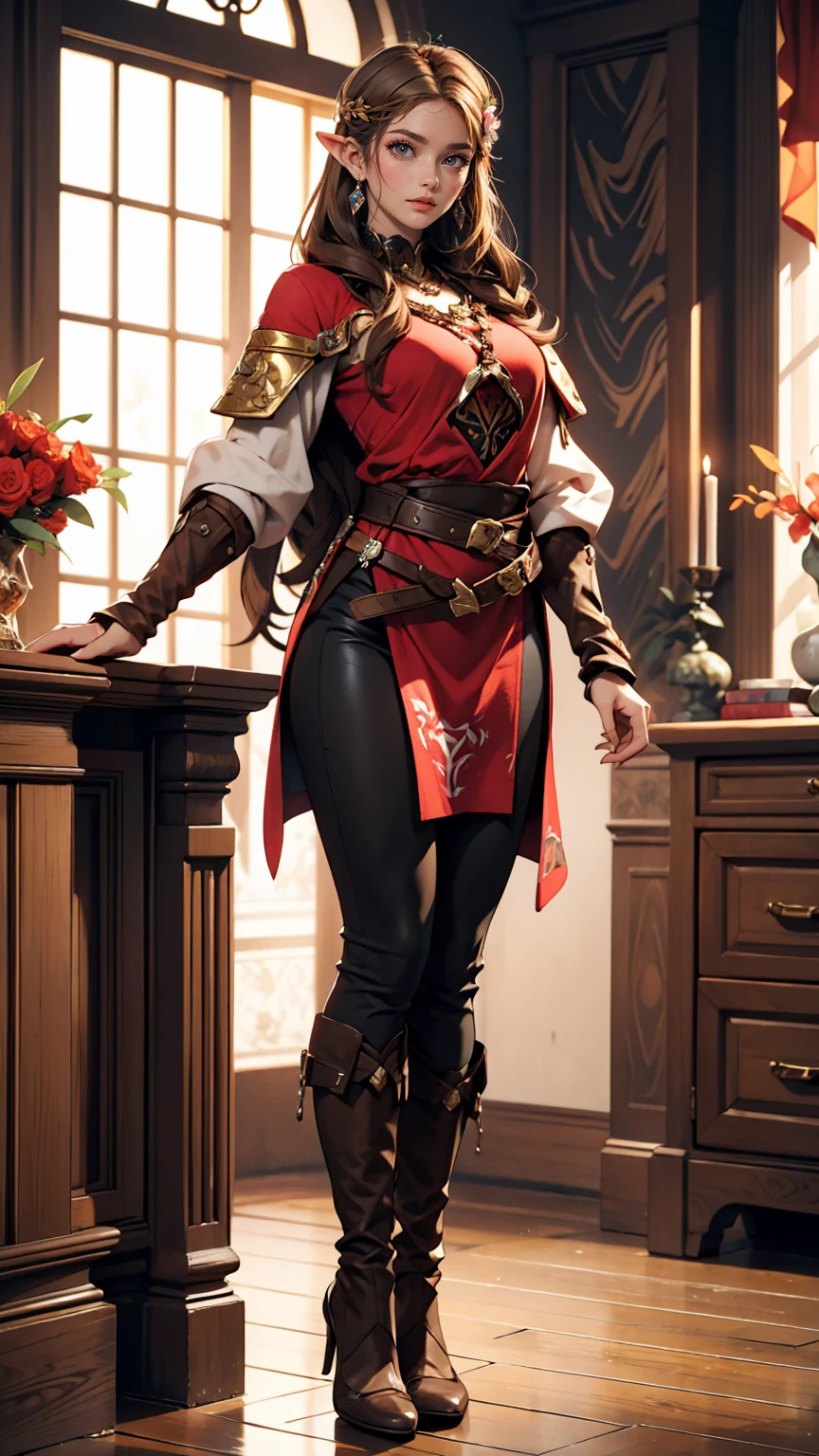 Princess Zelda full body shot, Brown Hair, blue eyes, Dressed as an Assassin&#39;s Creed Assassin, white+In gold、whiteいマスクと金色のディテールが施されたフード, XL Bust, Using the Wrist Blade. background: Renaissance city. Unreal Engine 5, anime, anime style, masterpiece, Well drawn eyes, Well-drawn faces, 細部までWell drawn eyes, 細部までWell-drawn faces, 8k, Light and shadow effects.  