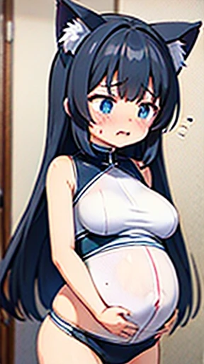 Have cat ears、work、Looks very painful、Small face、、Very embarrassed look、Big Breasts、Very impatient、Trembling、Sweating、Are pregnant、disease、abdomen、Fixed、abdomen、Wearing a maternity suit、Show your belly、One Girl
