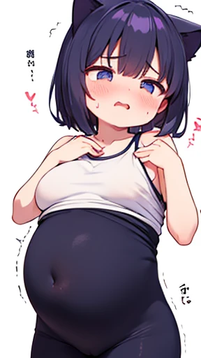 Have cat ears、work、Looks very painful、Small face、、Very embarrassed look、Big Breasts、Very impatient、Trembling、Sweating、Are pregnant、disease、abdomen、Fixed、abdomen、Wearing a maternity suit、Show your belly、One Girl、Last month of pregnancy、1One navel
