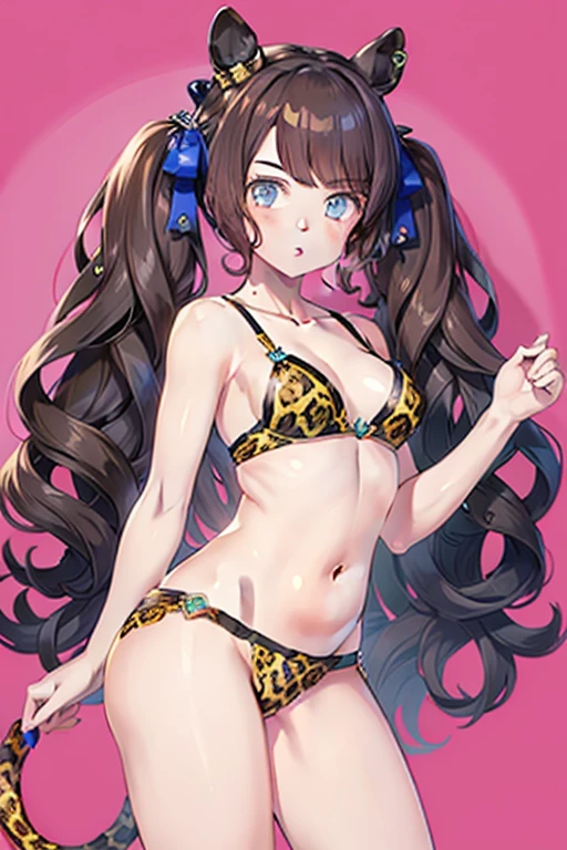 tosen jordan \(umamusume\), leopard pattern bra, leopard pattern panties