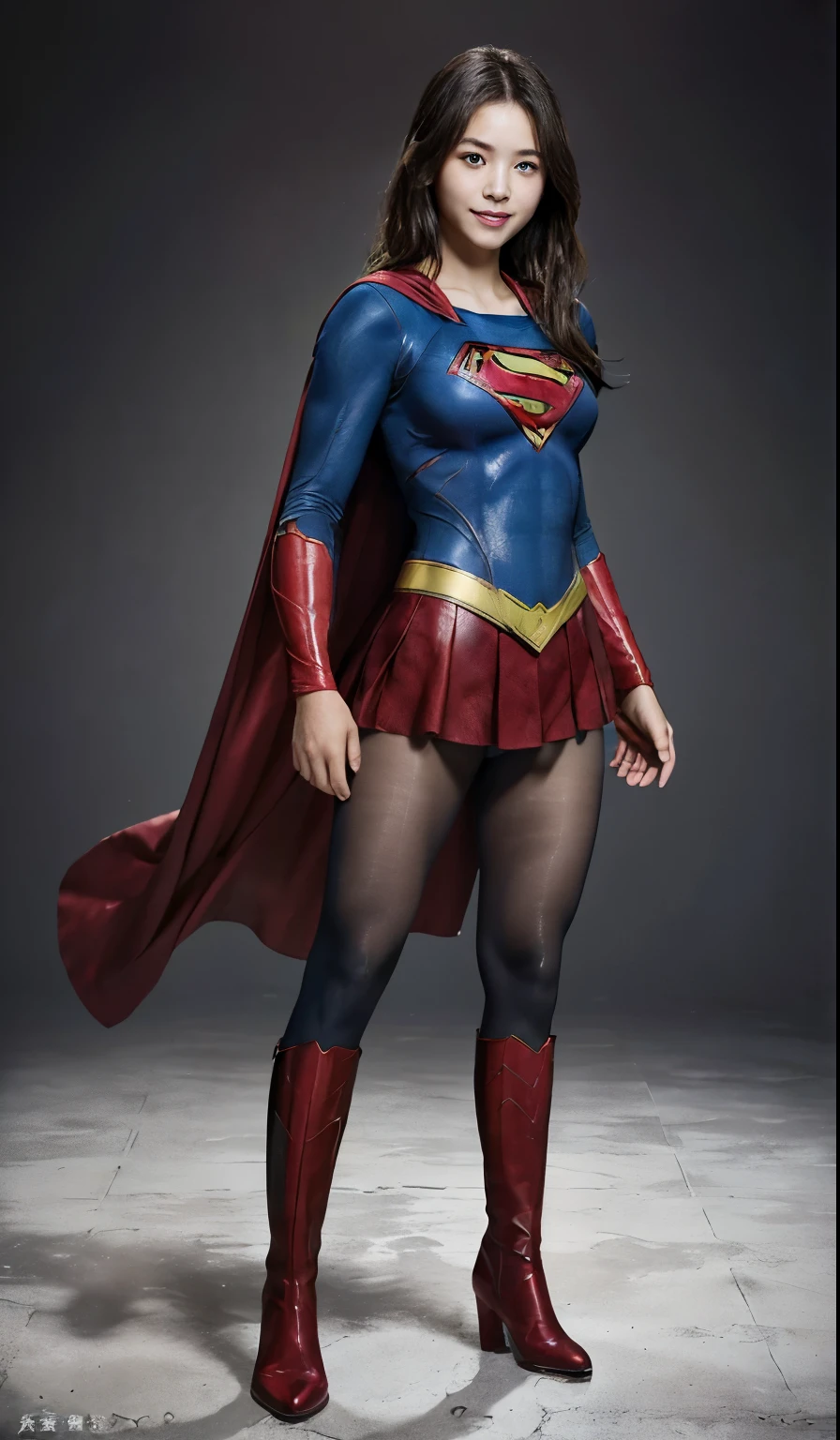 No background、(((Beautiful legs in black tights.)))、(((Legally express the beauty of your smile)))、((((Make the most of your original images)))、(((Supergirl Costume)))、(((Beautiful Hair)))、(((suffering)))、(((Please wear black tights....、Wear red boots)))、((Best image quality、8k))、((highest quality、8k、masterpiece:1.3))、(((Preserve background )))、Sharp focus:1.2、Beautiful woman with perfect figure:1.4、Slim Abs:1.2、Wet body:1.5、Highly detailed face and skin texture、8k