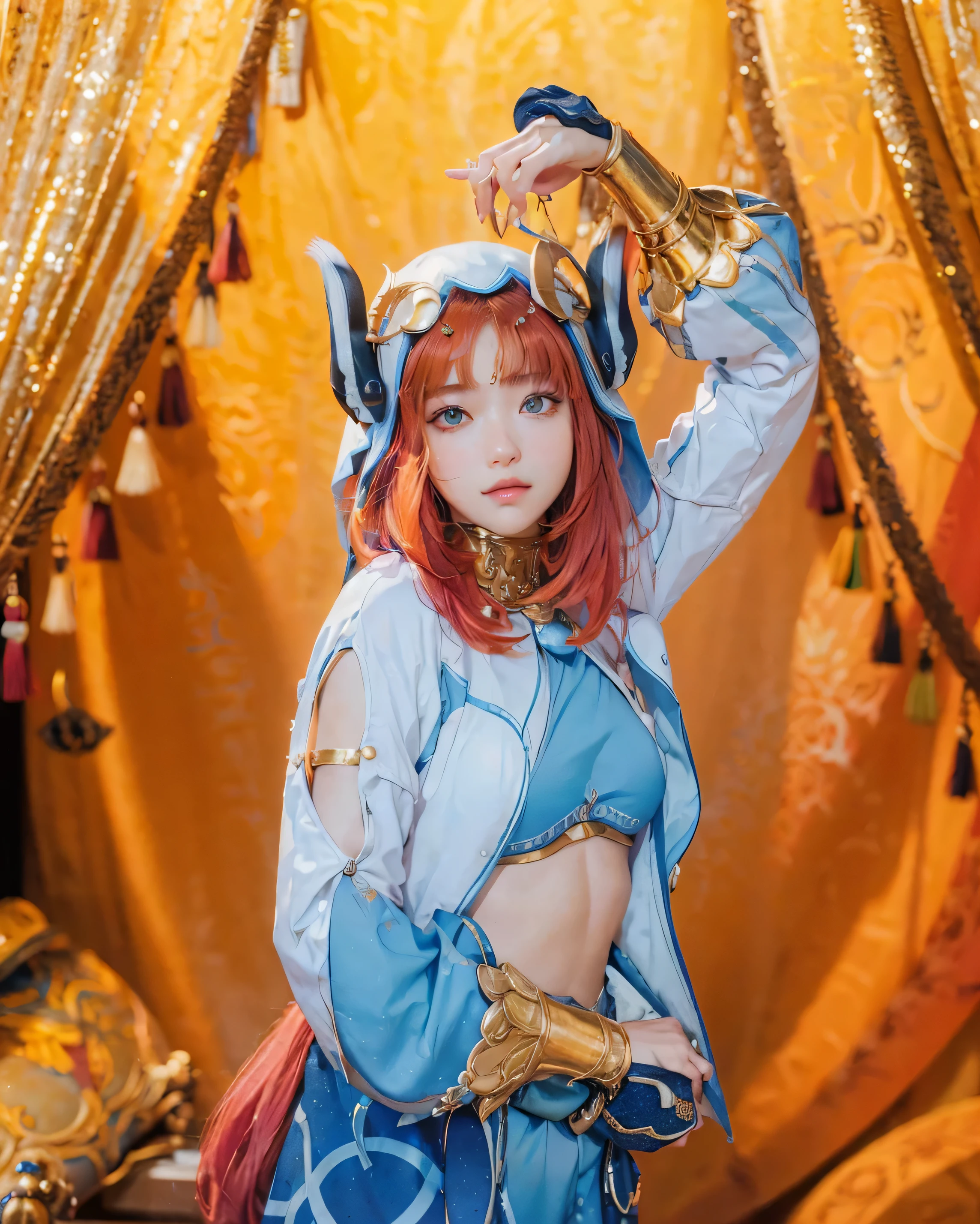 ((NILOU_GENSHIN IMPACT)),((realistic, photorealistic)),(highlight hair)), Light reflection, (( HD )),((upper body)), (((best quality, masterpiece))), (masterpiece) (best quality) (detail) (8k) (HDR) (wallpaper) (cinematic lighting) (sharp focuasterpiece, best quality: 1.1), Real life adaption of this character, Asian teen beauty face, Shining green eyes, realistic outfit, realistic shadow, realistic light, realism, hyper realistic, realistic background,Realistic hair, realistic hair at the back,(photorealistic:1.2), 1girl,
