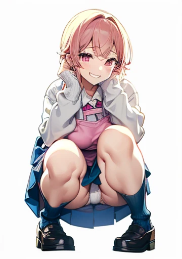 Handsome sister、White sweater、Grin、Underwear that is digging in、Bulging underwear、Grin、Huge breasts、Big Tits、Pink Apron