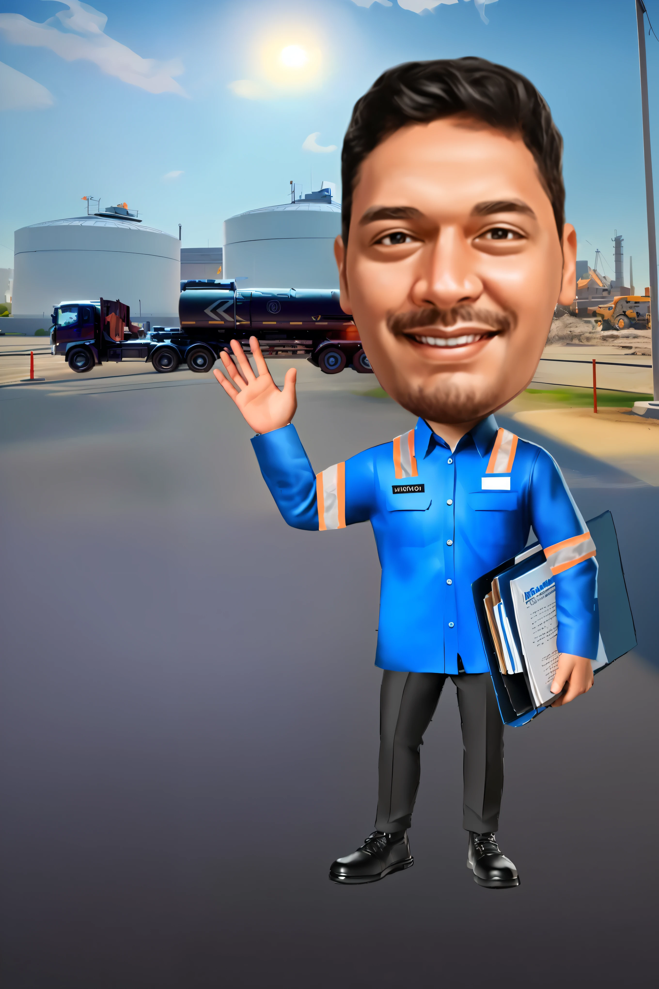arafed man in blue shirt holding a book and a book, caricature illustration, professional illustration, proffesional illustration, caricature style, commercial illustration, stylized digital illustration, high quality portrait, caricature, in cartoon style, high detailed cartoon, detailed 3d illustration, illustration detailed, caricature!!!, detailed digital illustration, detailed cartoon, digitally painted, professional artwork