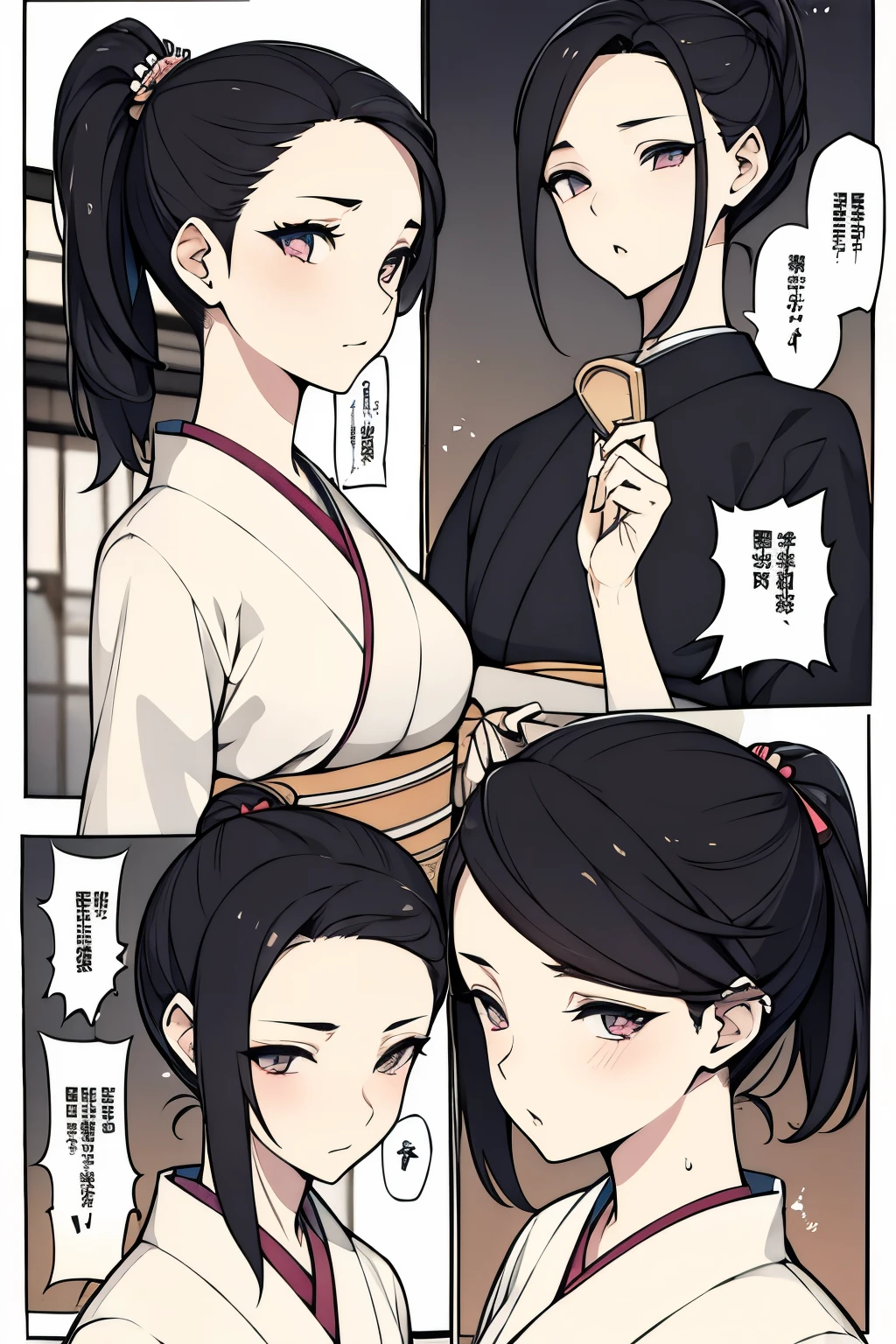 Japanese girl with Pale face, Protrait Pictures, With Ponytail hairstyles.