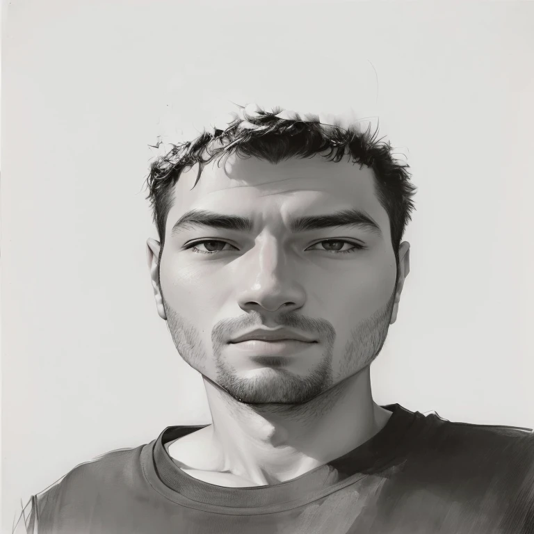 arafed portrait d'un homme avec une barbe et une chemise, Inspiré par Russell Dongjun Lu, Sun Hyuk Kim, portrait nft, Rick Dai, Realistic self-portrait, 2d portrait, Jisu Choe, portrait d'ultra realistic, Rob Rey and Kentaro in Miura style, Andrew Thomas Huang, inspired by Yanjun Cheng, Ruan Jian
