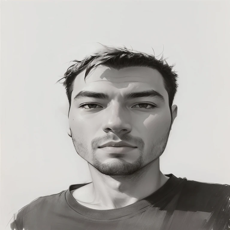 arafed portrait d'un homme avec une barbe et une chemise, Inspiré par Russell Dongjun Lu, Sun Hyuk Kim, portrait nft, Rick Dai, Realistic self-portrait, 2d portrait, Jisu Choe, portrait d'ultra realistic, Rob Rey and Kentaro in Miura style, Andrew Thomas Huang, inspired by Yanjun Cheng, Ruan Jian
