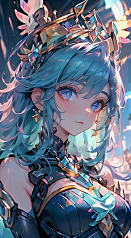 Melhor qualidade，obra-prima，Final Resolution，Suave，extremamente colorido，De cor，Princesa sereia，(D.Ele vai para Overwatch com seu terno azul original:1.4)，Medias de tirantes negras，Android estrelado!,8K mais detalhado.motor irreal:1.4,UHD,La Melhor qualidade:1.4, fotorrealista:1.4, textura da pele:1.4, Obra-prima:1.8,obra-prima, Melhor qualidade,objeto Objeto], (detailed facial features:1.3),(Laboratorio Robotizado azul:1.4),(cabelo rosa longo:1.4),（Beautiful and detailed description of the eyes）,(hands:1.4)