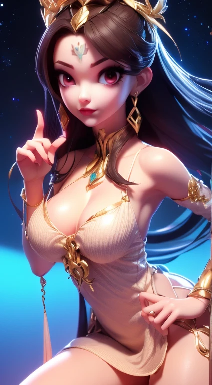 a girl from the magical world, (((Large Breasts、Breast sagging、Low-cut,Cleavage ,Wide hips,)))((Long legs)),Hourglass figure))Wear thin, ((Sexy red nightgown with black lace trim: 1.2)), Deep slit shirt, Long, silky black hair, most beautiful、The finest hair accessories, Pretty face with thin eyebrows, most beautiful、spotless face, ((Black Iris:0.8)), very beautiful eyes, big round eyes, ((Purple Eyes:1.1)), Delicate eyelash makeup, high nose, Wearing earrings, Little Red Lips, ruddy face, cleanface, Beautiful and flawless face, Light滑白皙的皮肤, ((Large Breasts: 0.9)), Blooms ,, ((Breasts are super tight:1.2)), ((Breast Augmentation: 0.8)), Beautiful breasts, slim and fit, ((Thin waist: 0.9)), Sexy Girl, skirt, 8K photo, super high quality, Surreal, 10x super pixels, photo般逼真, Dark Studio, border Light, two tone Light, (High detail skin: 1.2), 8K uhd, Digital SLR Camera, soft Light, high quality, volumetric Light, frank, photo, high resolution, Light, 最好的photo, 4k picture quality, 8K, Bokeh, Light滑锋利, 10 times more pixels, (Background Space: 1.8), (galaxy: 1.7), 极Light, Lightning, Super Graphics, The most realistic graphics,(极Light背景: 1.8), Solitary, Solitary, Upper Body, Portrait 9:16, Extremely sharp, Surreal images,