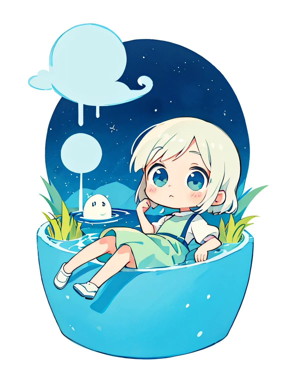 Tove Jansson　style, Kawaii Design, The most beautiful girl of all time、chibi, Moonin

