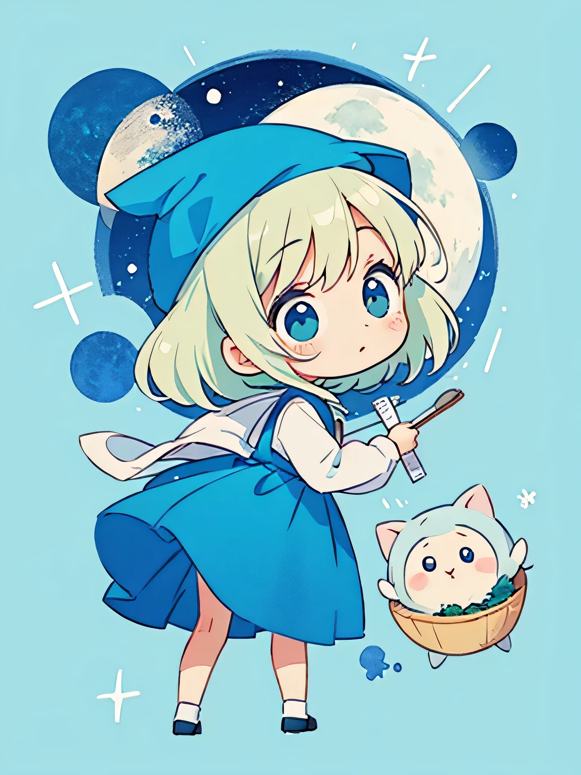 Tove Jansson style, Kawaii Design, The most beautiful girl of all time、chibi, Moonin