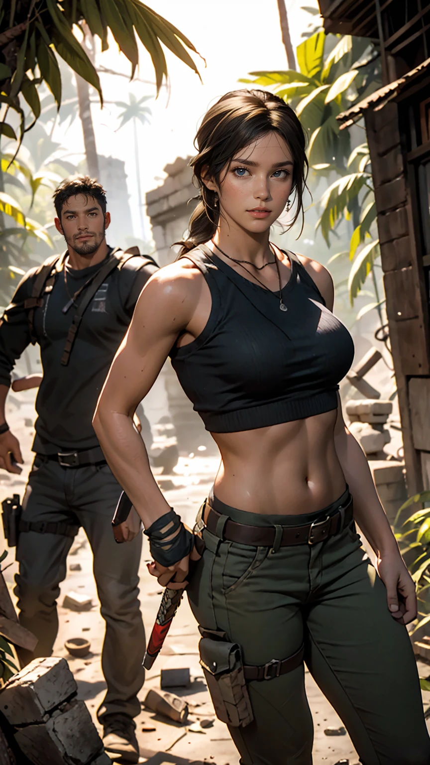 Lara Croft from Tomb Raider、In the Jungle Ruins、Fight against the looters、cool