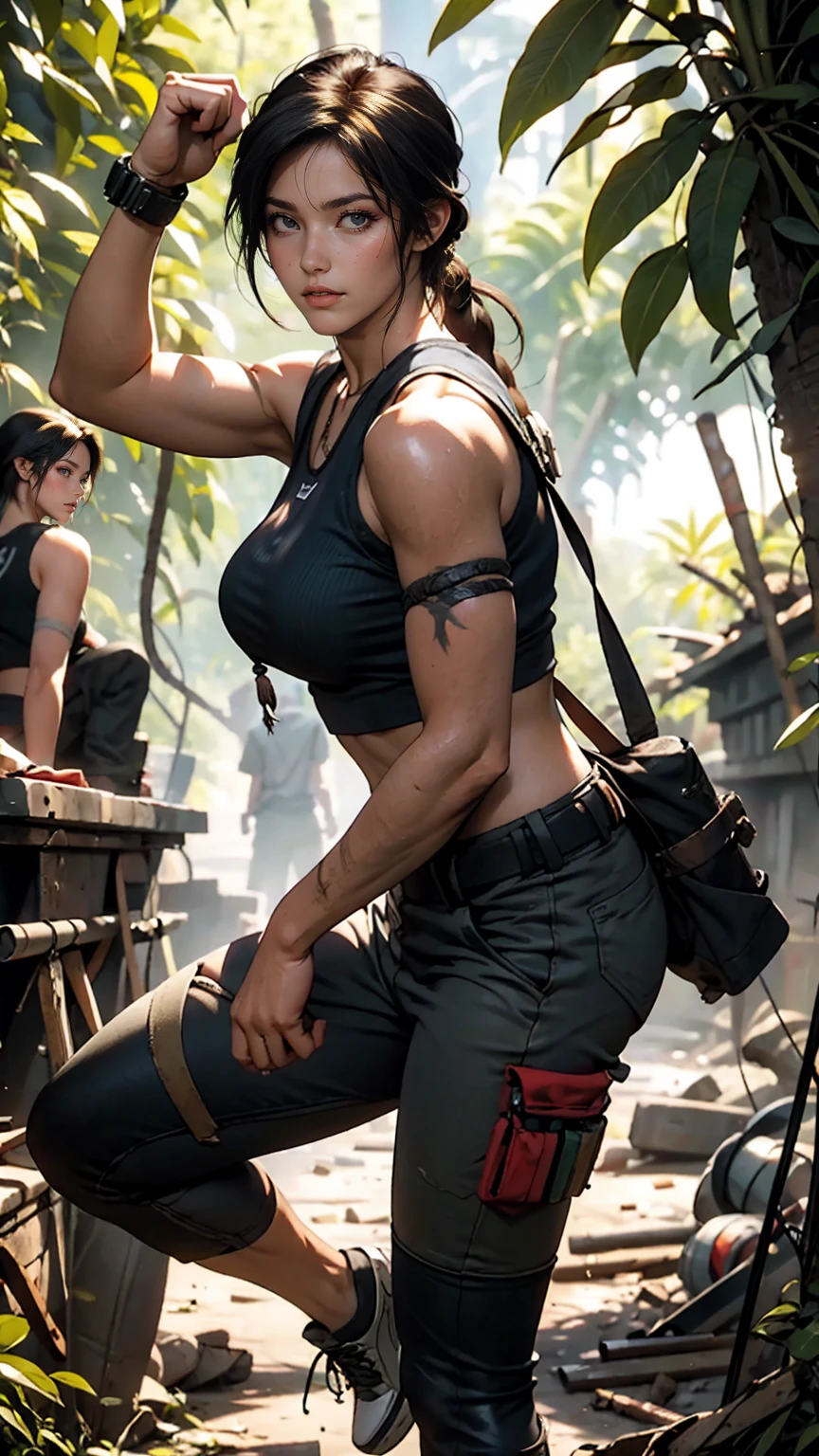 Lara Croft from Tomb Raider、In the Jungle Ruins、Fight against the looters、cool