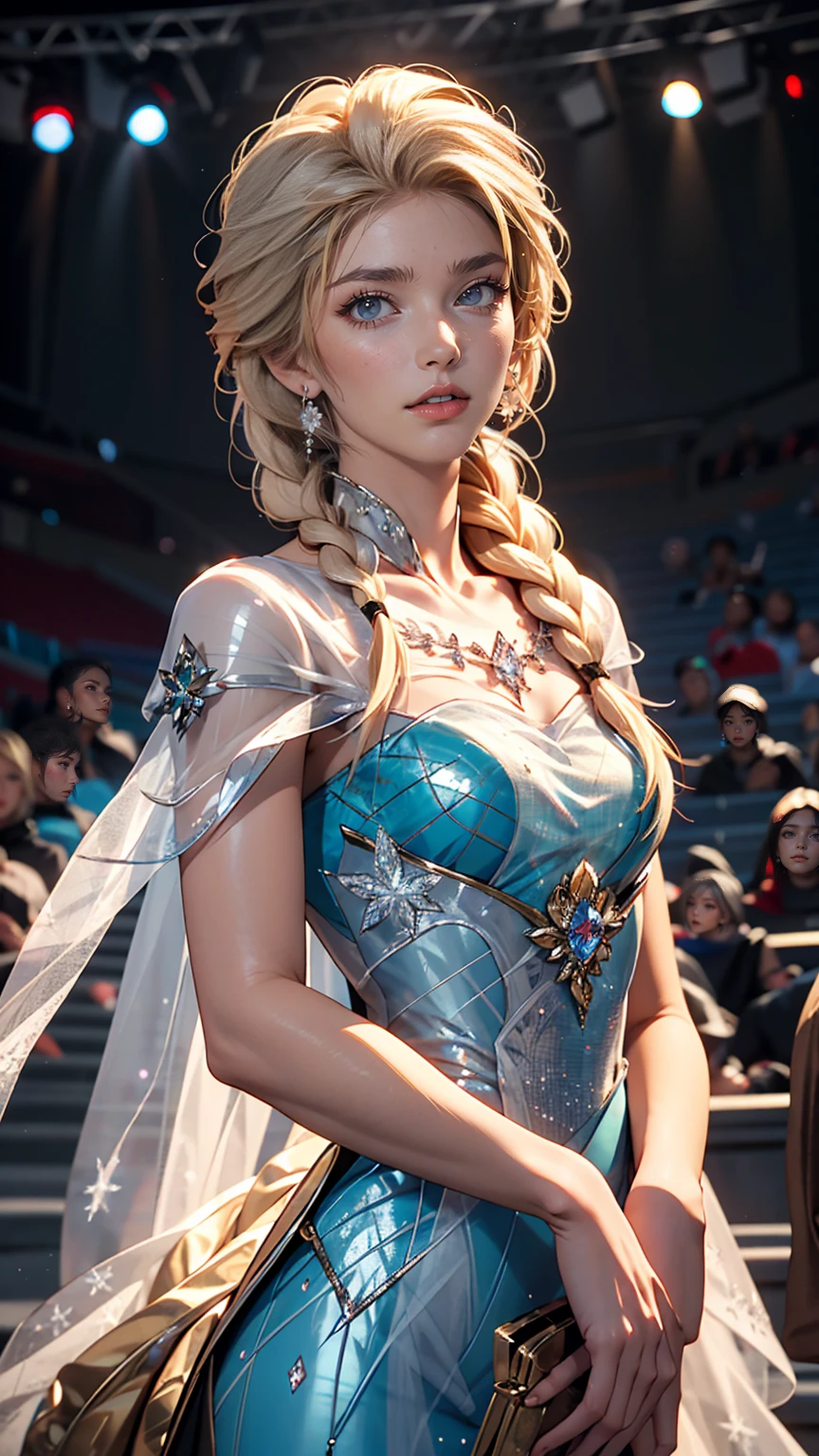 highest quality, masterpiece), One girl, Upper Body, Looking at the audience, frozen, Elsa, White Background