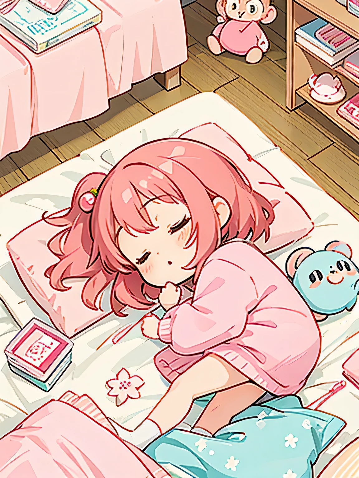 Momoko Sakura style、Kawaii Design, most beautiful girl ever、Chibi, afternoon nap、monkey, Cute bedroom for girls