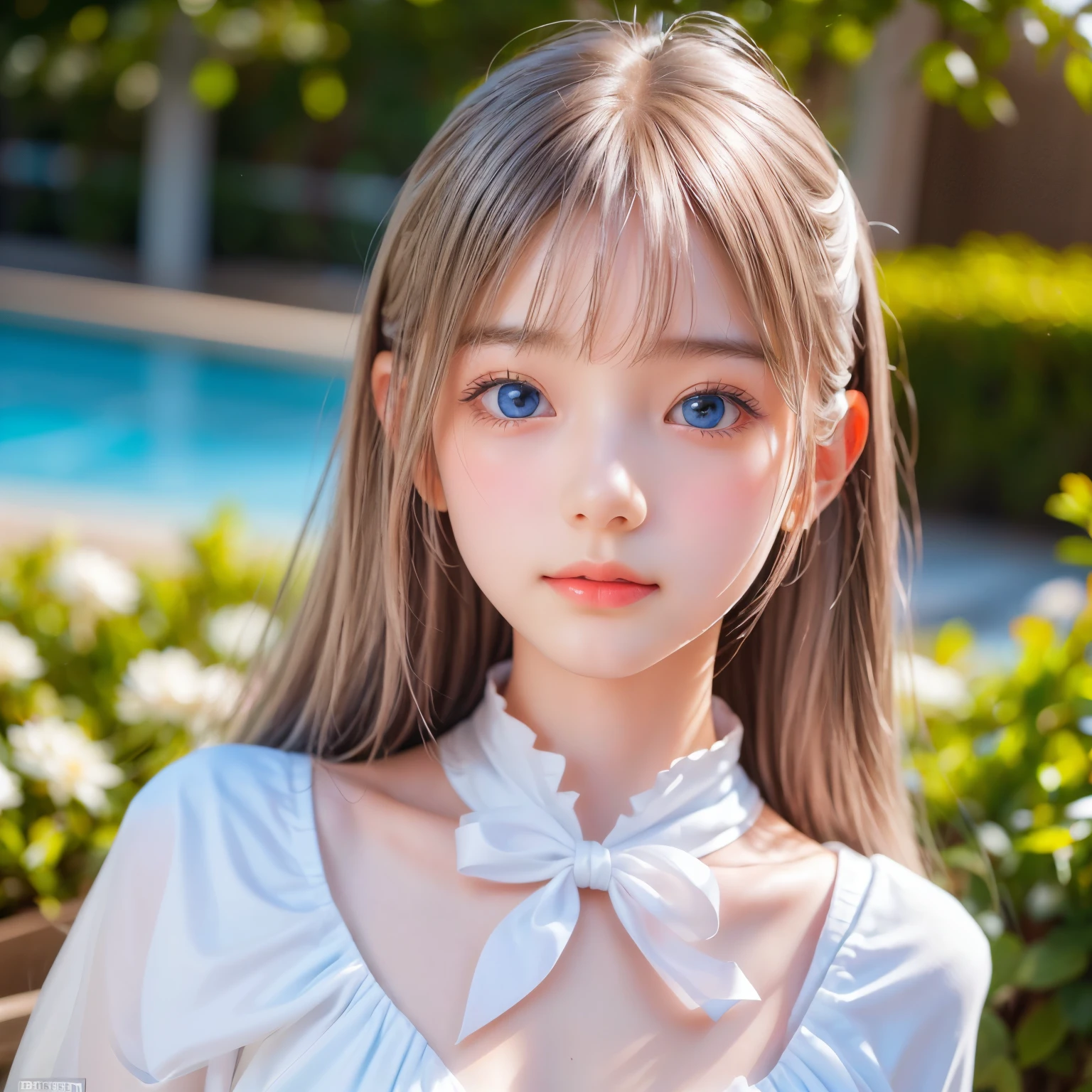 ((sfw: 1.4)), ((detailed face,  professional photography)), ((sfw, Beautiful white glowing skin, incomparable beauty, bright, fresh, gentle expression, perfect beautiful beautiful cute face, shiny platinum blonde silk super long straight hair, beautiful shiny bangs, eyeliner, big clear sky blue eyes,, 1 Girl)), Ultra High Resolution, (Realistic: 1.4), RAW Photo, Best Quality, (Photorealistic Stick), Focus, Soft Light, (()), (( (young face))), (surface), (depth of field), masterpiece, (realistic), woman, bangs, ((1 girl))