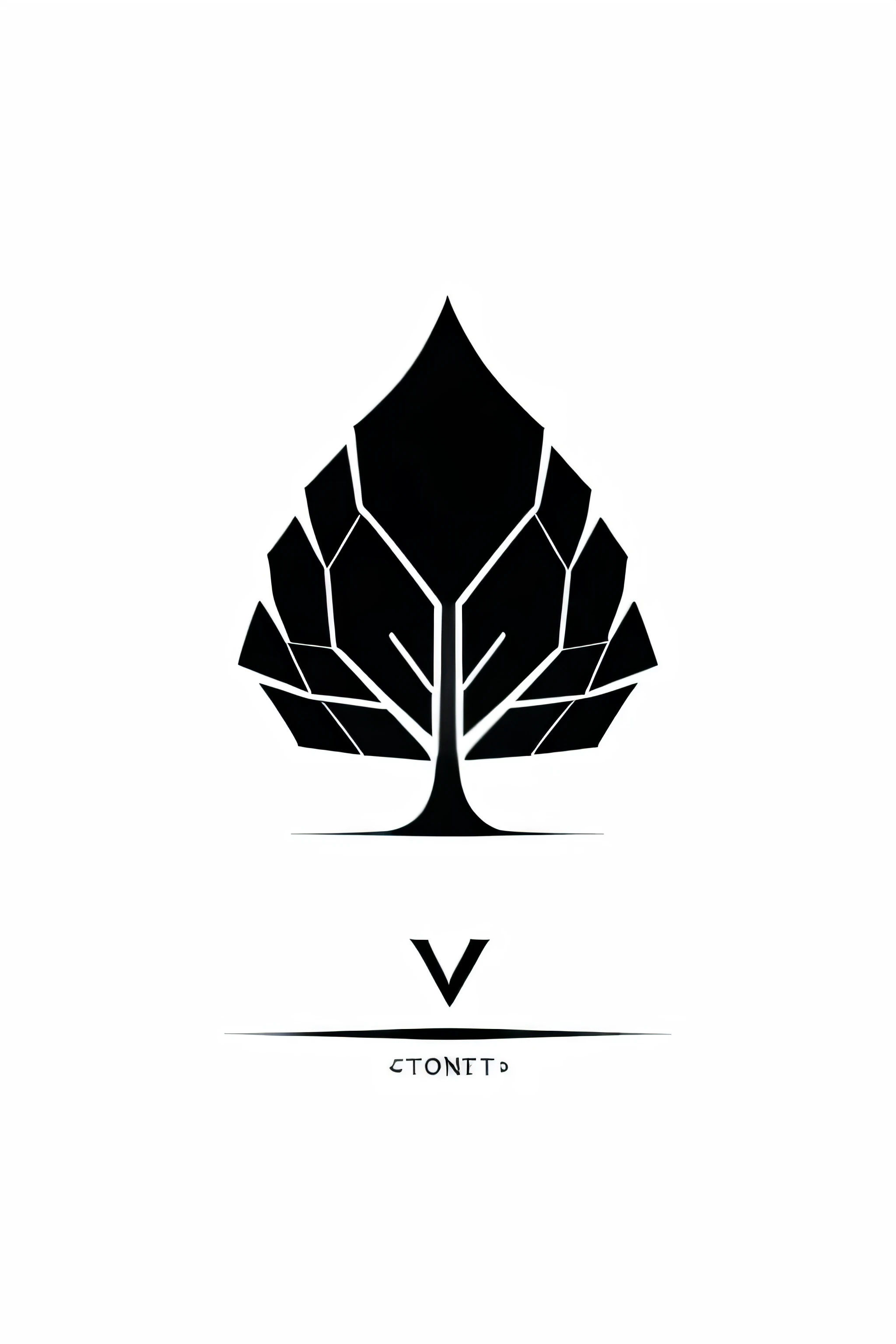 minimalist black vector logo stylized technology tree with a white background 