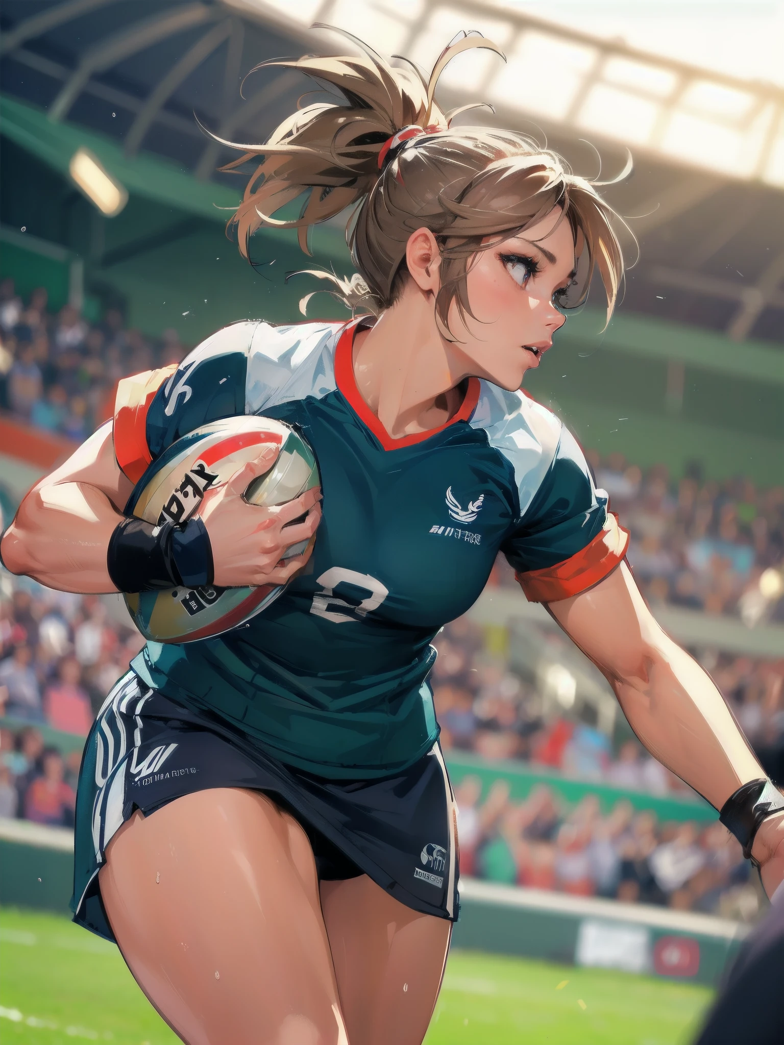 high quality,HD,16k,sharp lines,1 girl,Female karate athlete ,cute face, large breasts, nice legs,At the karate venue,focus girl,detailed beautiful face,detailed clothes,beautiful eyes,cool,dynamic angle