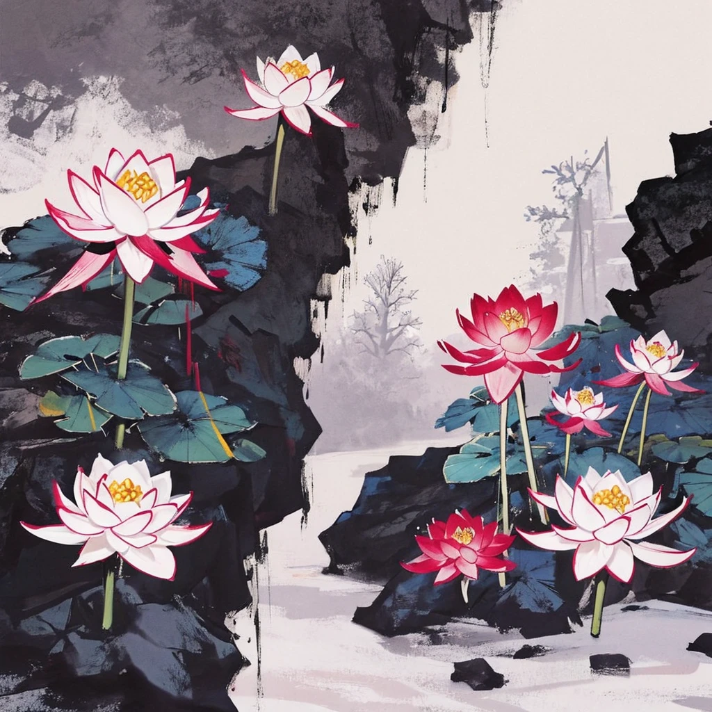 Snow，lotus，Blood lotus，血红色lotus