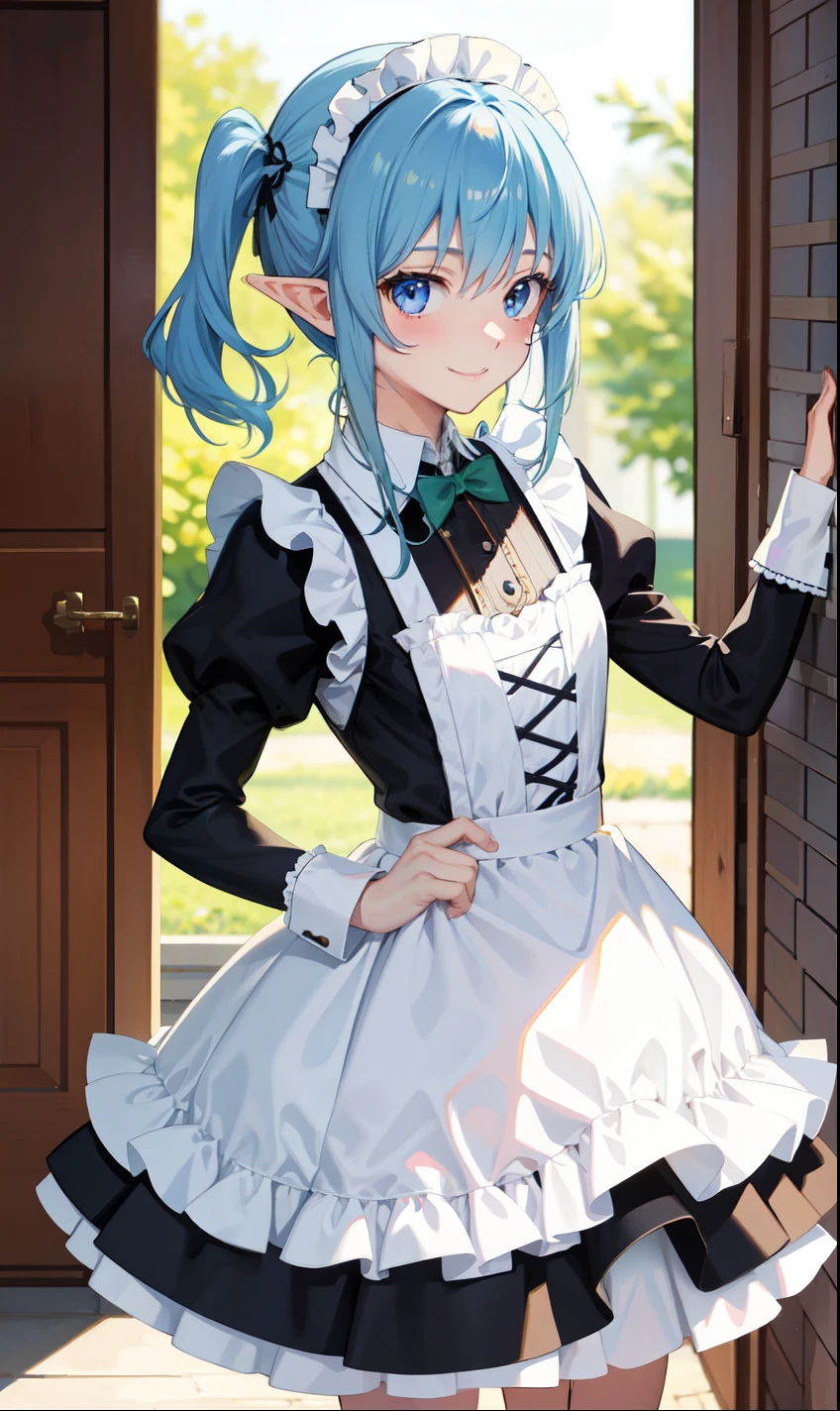 girl、smile、high 、Elf、Maid、Maidコスチューム、(Small breasts)、Flat Chest、