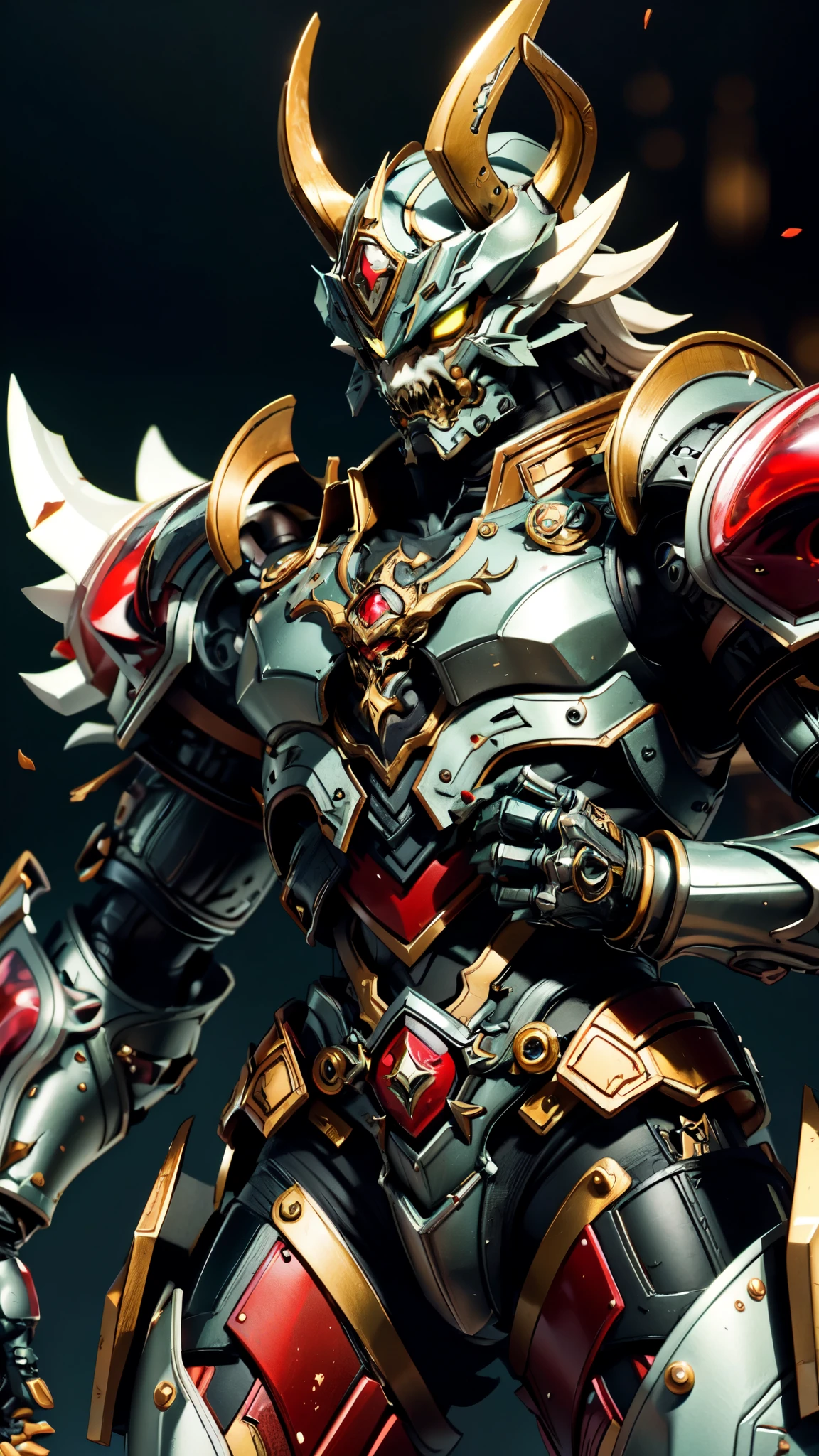 Biotech Mecha A close up of a robot with a red and gold helmet - SeaArt AI