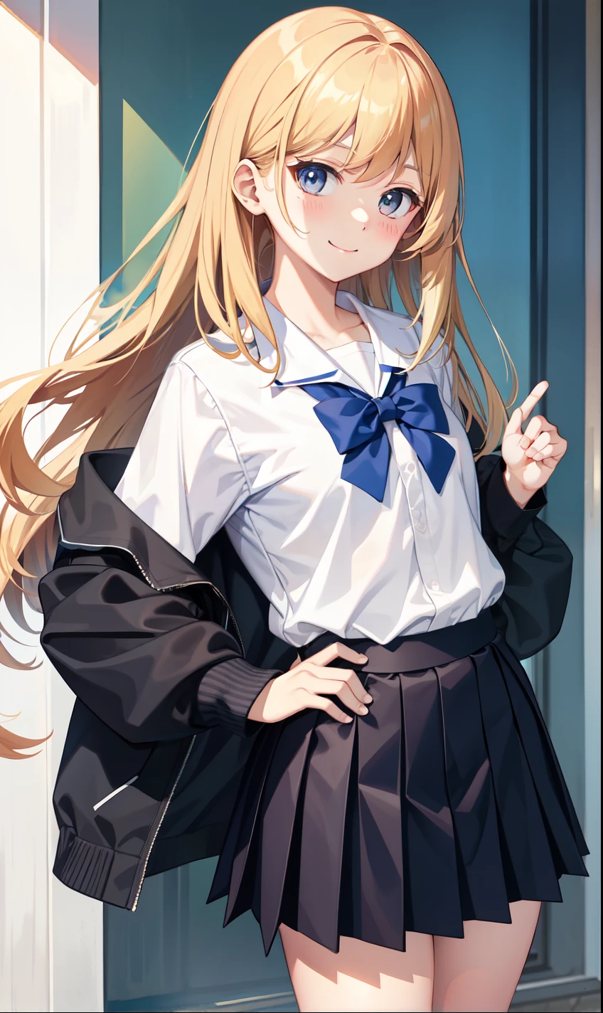 1 girl, Are stand, long hair, long twintail, golden hair, purple eyes, ((Leopard print underwear)), (((Worn school uniforms))), ((evil smile)), (cowboy shot), (((showing underwear))), (((((skirt lift by myself))))), (((from front))), ((from below)), (closed your mouth), ((((looking at another)))), ((32K)), ((best quality)), ((ultra high res)), ((HDR)), ((uhd)), ((extremely detailed CG)), ((unity 32K wallpaper)), ((perfect ???????)), (nsfw), 
