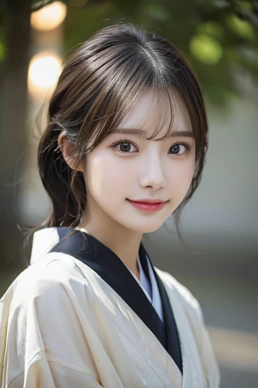 (Kimono)、randome pose、(top-quality,masterpiece:1.3,超A high resolution,),(ultra-detailliert,Caustics),(Photorealsitic:1.4,RAW shooting,)Ultra-realistic capture,A highly detailed,High resolution 16K human skin closeup。 Skin texture is natural、、The skin looks healthy with an even tone、 Use natural light and color,1 girl,japanes,33yo,kawaii,A dark-haired,Middle hair,,smil,,(depth of fields、chromatic abberation、、Wide range of lighting、Natural Shading、)、