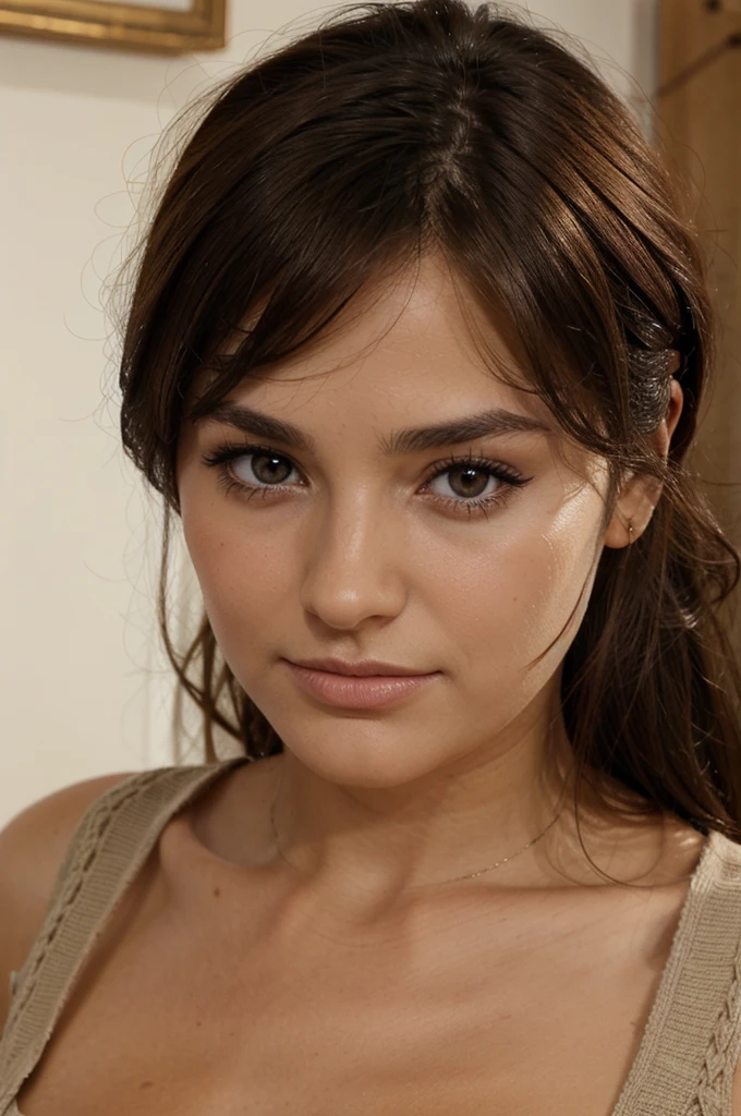 Brune yeux marrons face