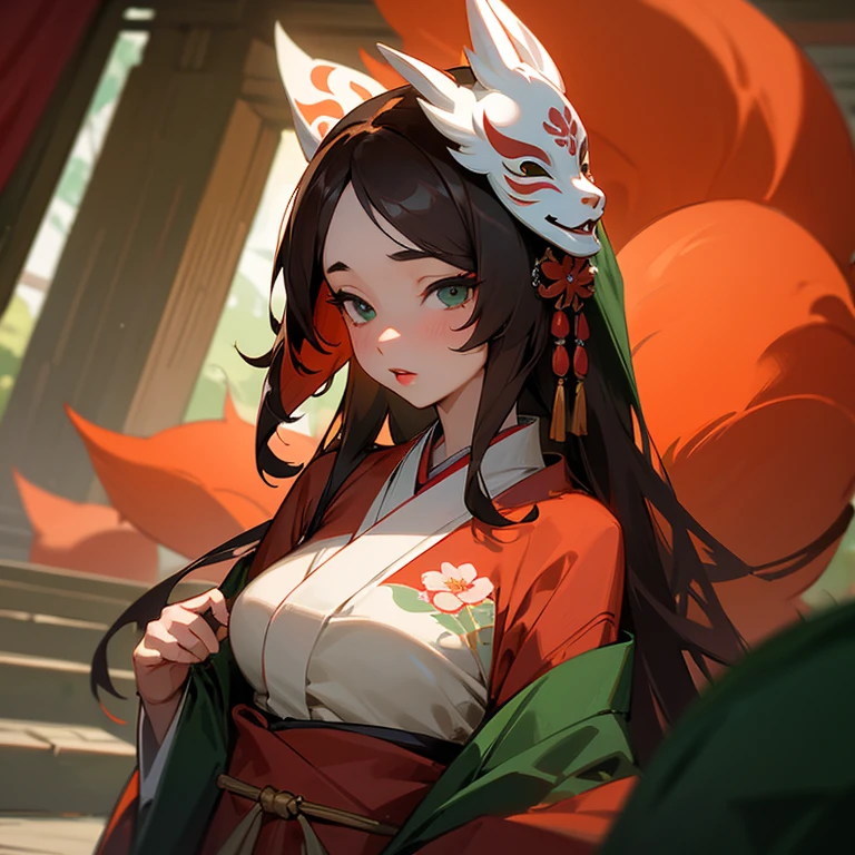 score_9,score_8_up,score_7_up, score_6_up, source_anime, Anthro, nezuko kamado, she is an Anthro furry white fox girl, snout, black nose, white fox tail and ears, feet paws, four toes, wearing kimono, on a bed, barefoot, sexy feet, bamboo mouth cover, seductive, standing, in a feudal era Japanese houses