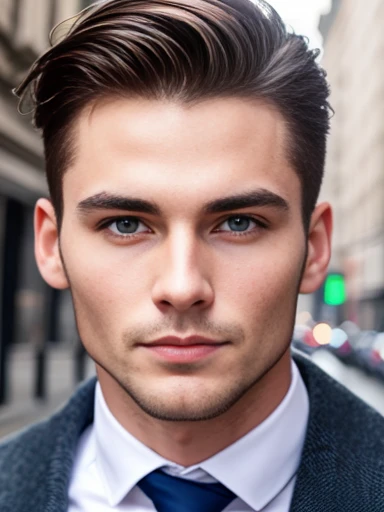 a Scottish model man, focus on the face.
