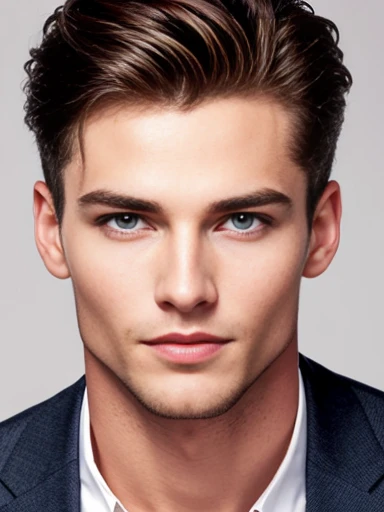 a german model man, focus on the face.