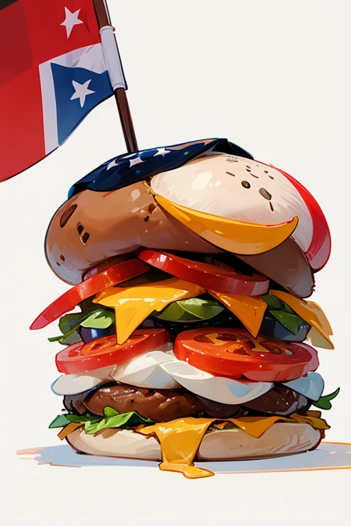 Hamburguesa con bandera de Estados Unidos 