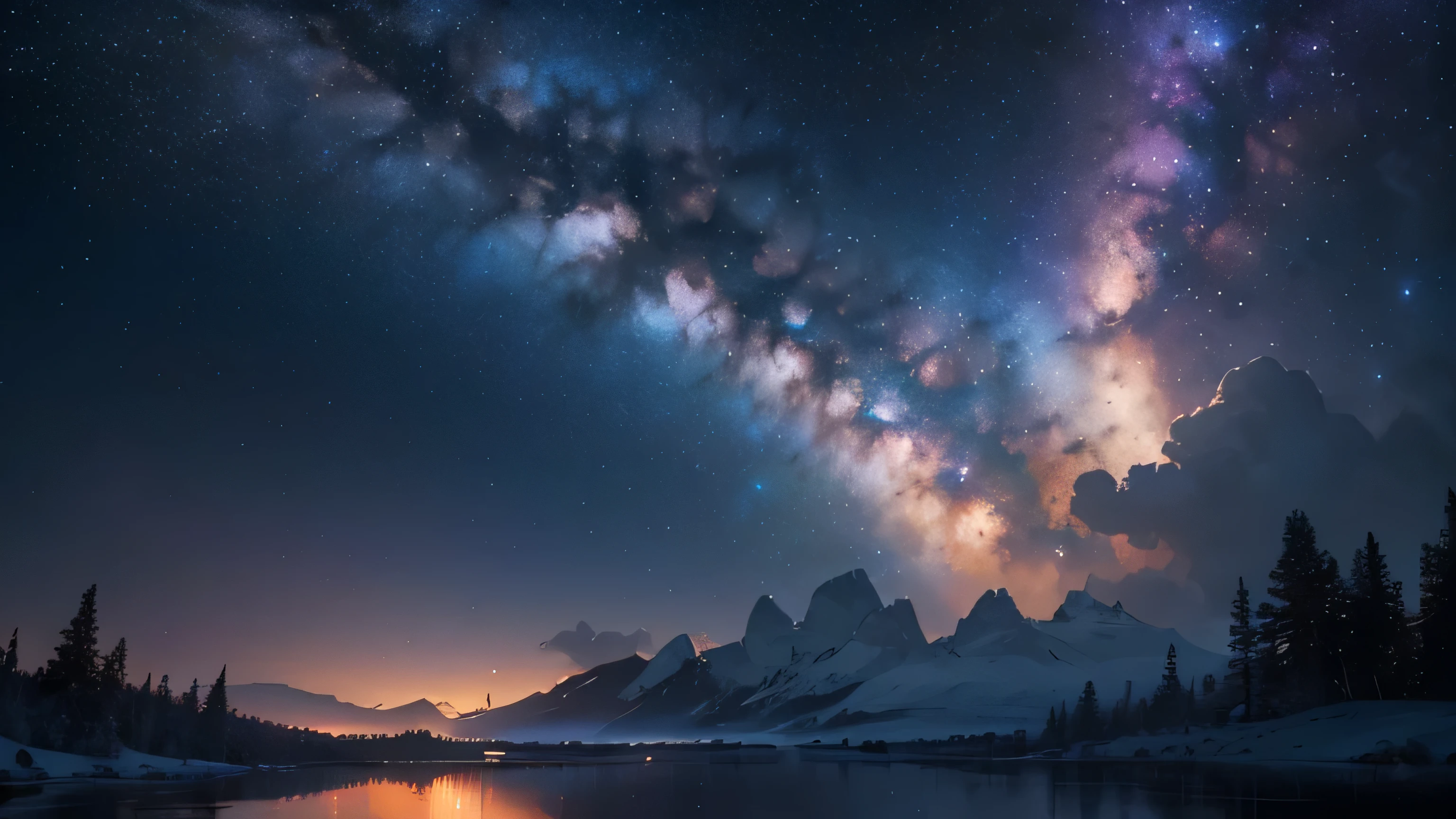 Star-filled night sky, Hyperrealism paintings in 4K on ArtStation, 8K resolution, Octane Rendering, Highly detailed digital art, Vibrant color palette, Greg Rutkowski、James Gurney、Thomas Kinkade. Artstation HQのトレンド. High resolution. Deviantart behance HD photo studio lighting closeup depth of field、Flower Field