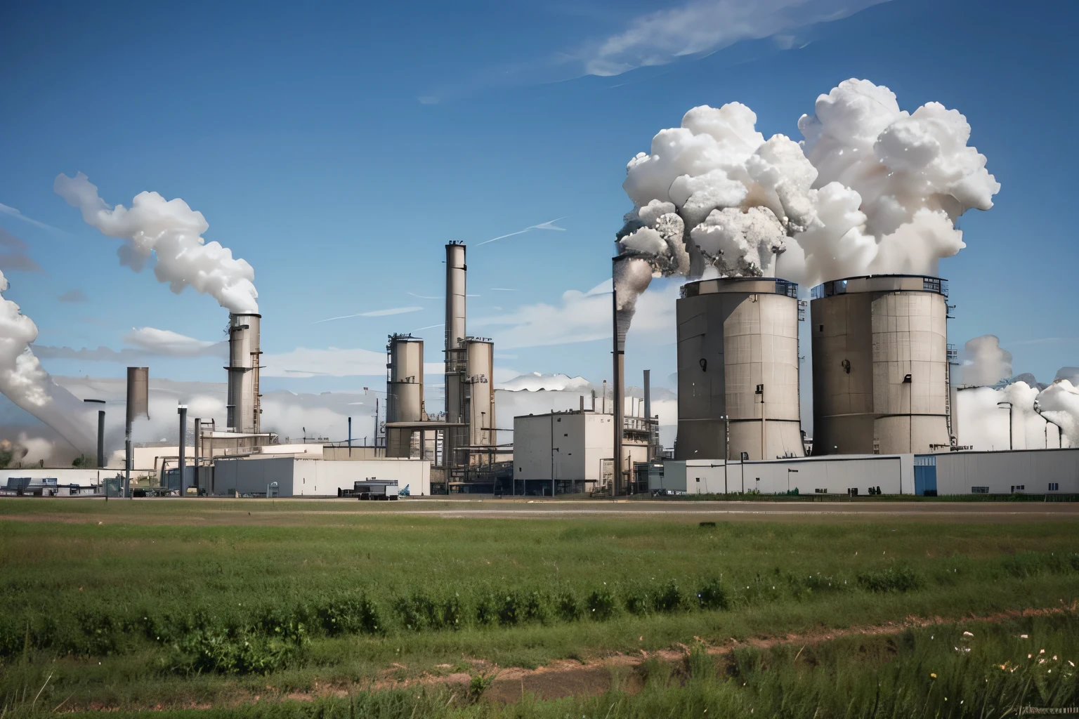a factory with emissions into the environment next to an environmental reserve