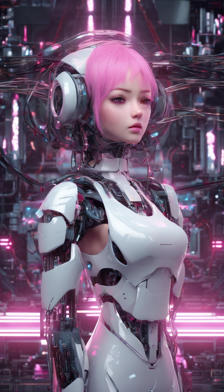 Cyborg 19yo completamente desnudo, ((rubio)), cuerpo de acero. Dos bollos de pelo, Cabello largo, Pink latex stockings, tocando sus pechos, robot, cyberpunk, Shiny metal rope, Neon Lines Bra, Chica Android, cara bonita, ojos detallados, mirando hacia un lado, Cara ultra detallada, Cara de enfoque, dedo del pie de camello, ojos detallados, Foto, Cinematographer, Focus, cuerpo completo, Plano completo, (cuerpo completo: 1.5), (((escaso))), acostado