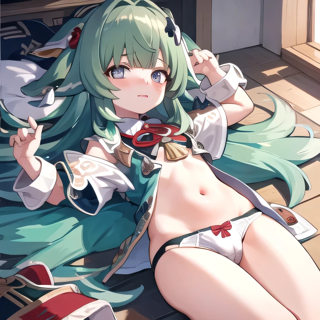 huohuohsr in underwear blushing