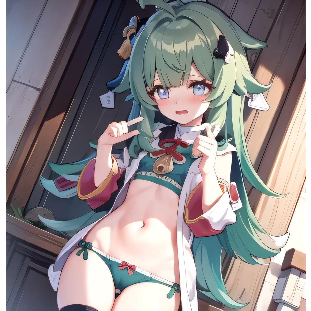 huohuohsr in underwear blushing