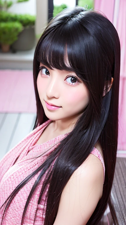 Be a pink-skinned girl, Beautiful Eyes (Red eyes) Deep as the night sky, Half a sad face lying on a table, Gray Hair, I&#39;m watching you, In anime/Semi-realistic art style  