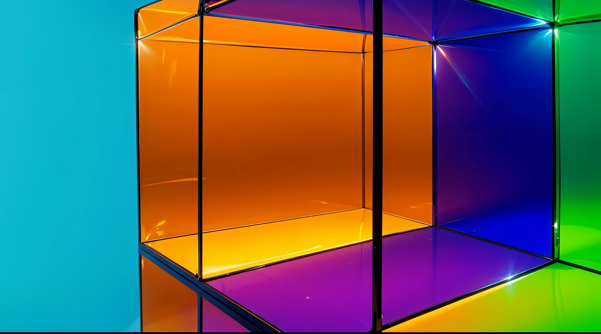 Create an image of colorful individual sections. The object must have transparent walls and be divided into compartments of different colors: red, purple and green. Each section should be clearly visible through transparent walls. The background of the image should be a bright blue color, highlighting the bright and playful design of the terrarium. cartoon key frame rendering, cute 3D rendering, Shiny metallic,Create ultra sharp цветной рендеринг zbrush. perfect cgi, cgi art created only with gradients, smooth silhouette, Create ultra sharp skin, high intensity refraction, (plastic material), most beautiful vfx, blue background, plastic refractions, glossy texture, smooth 3d model, multiple light sources, rim light, sharp post effects render, (glossy plastic texture with multiple big light probe refractions), perfect cgi, cgi art created only with gradients, smooth silhouette, high intensity refraction, (plastic material), most beautiful vfx, blue background, plastic refractions Create ultra sharp