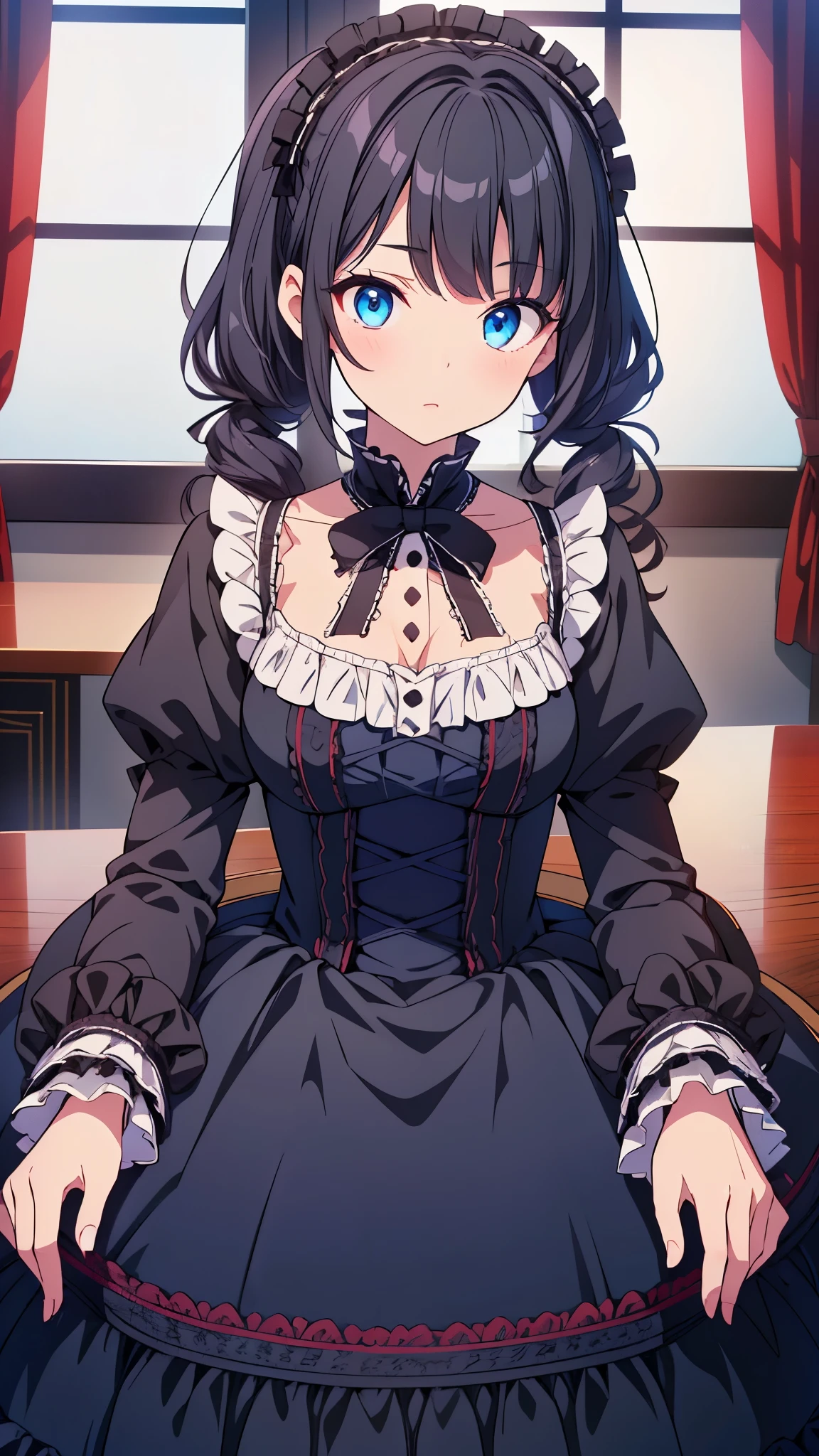 (Tabletop, highest quality:1.2), 8k, 85mm, Official Art, Absurd, Black-haired, (blue eyes, ta Fashion, sweet loliGothic, dress:1.2), Idol's face, Upper Body, beautiful girl, Gardeniass, Copenhagen, Short sleeve, grace, Sophisticated, Gardenia, Film Grain, chromatic aberration, Sharp focus, Face Light, Dynamic Lighting, Cinema Lighting,(( blush、Embarrassed expression, avert your eyes、Looking down shyly:1.2))、(((Pull up your skirt、White panties are visible、Sujiman、slit)))、