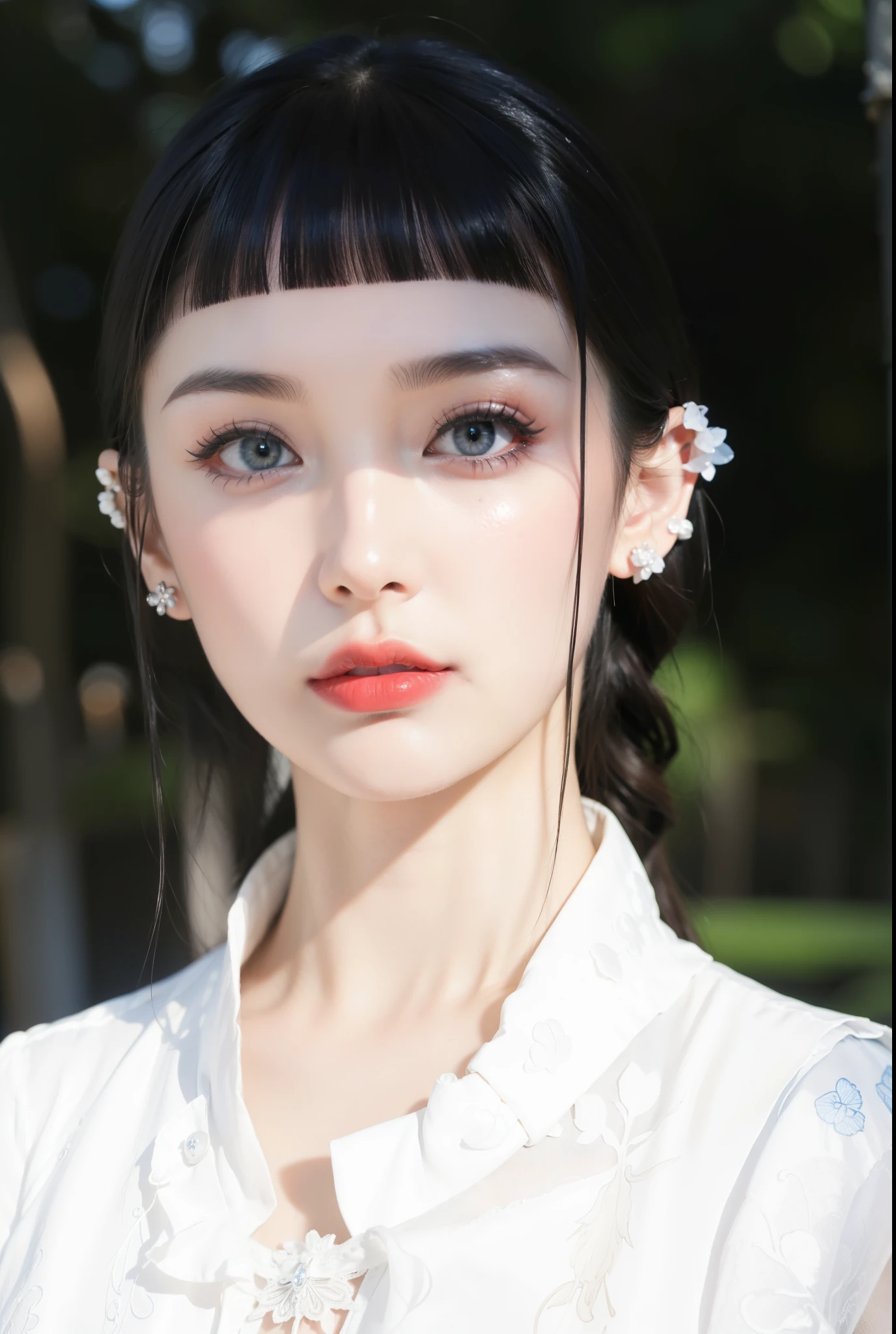 Royal princess,Super detailed, Delicate face, Stock Photography , Portrait 400, F1 Camera Lens.6, Colorful, Surrealism, Realistic textures, Dramatic Lighting, Thin Film Distiller 800 (8K, original photo, Better quality, masterpiece: 1.2), Super detailed, (Extremely delicate skin: 1.2), 8K Ultra HD, SLR camera, Soft Light, high quality.Fire Queen,Blue pupils,Apply red lipstick,Have a tattoo,The tattoo is very three-dimensional,Gorgeous and intricate tattoo designs,8K Mugshot,Large Breasts,Dark eyeshadow,Sexy thick lips(Red lipstick),Ice Princess,The facial features are very three-dimensional,Qi bangs hairstyle