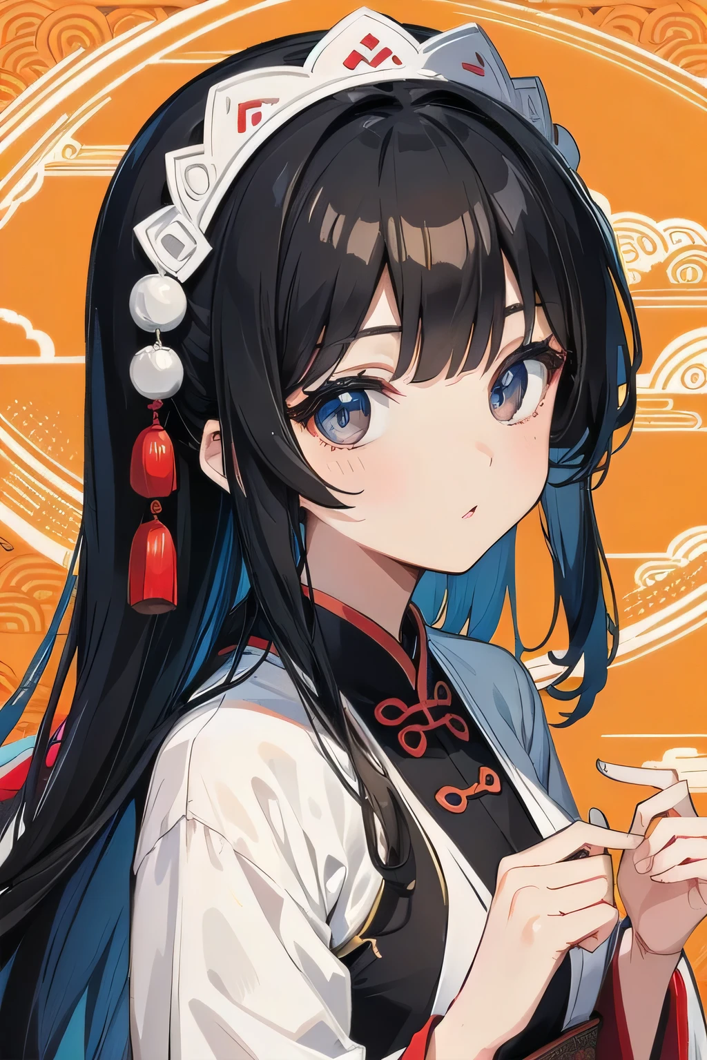 Enlarge your face, Black Hair, Chinese style, Ultra-detailed eyes, Sue, Beautiful background, Chinese decoration