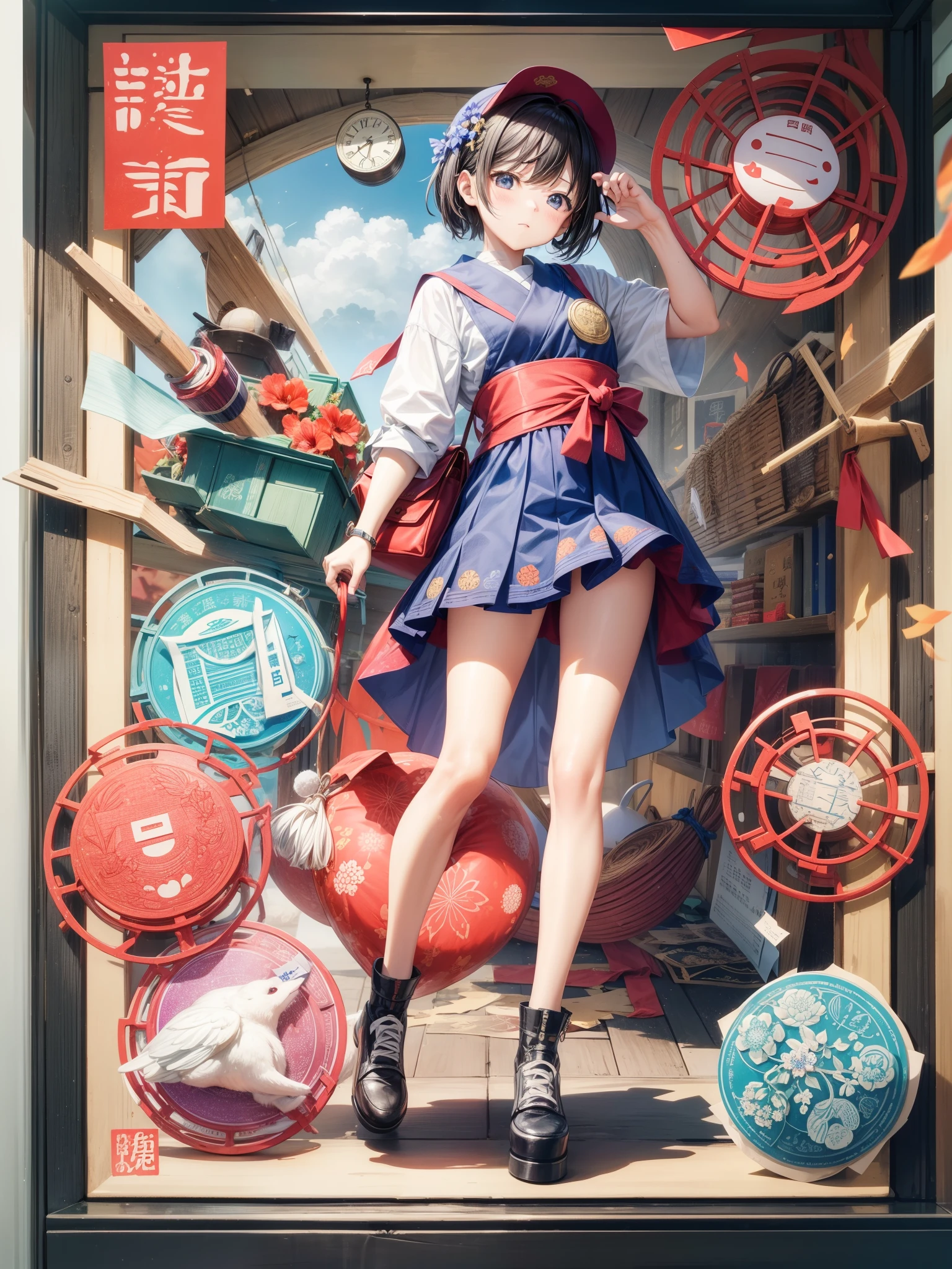 comic strip，A cup of Luckin coffee，A glass of Maotai，antigravity，The art of splashing，Detail enhancement，8K，super-fine，concept-art