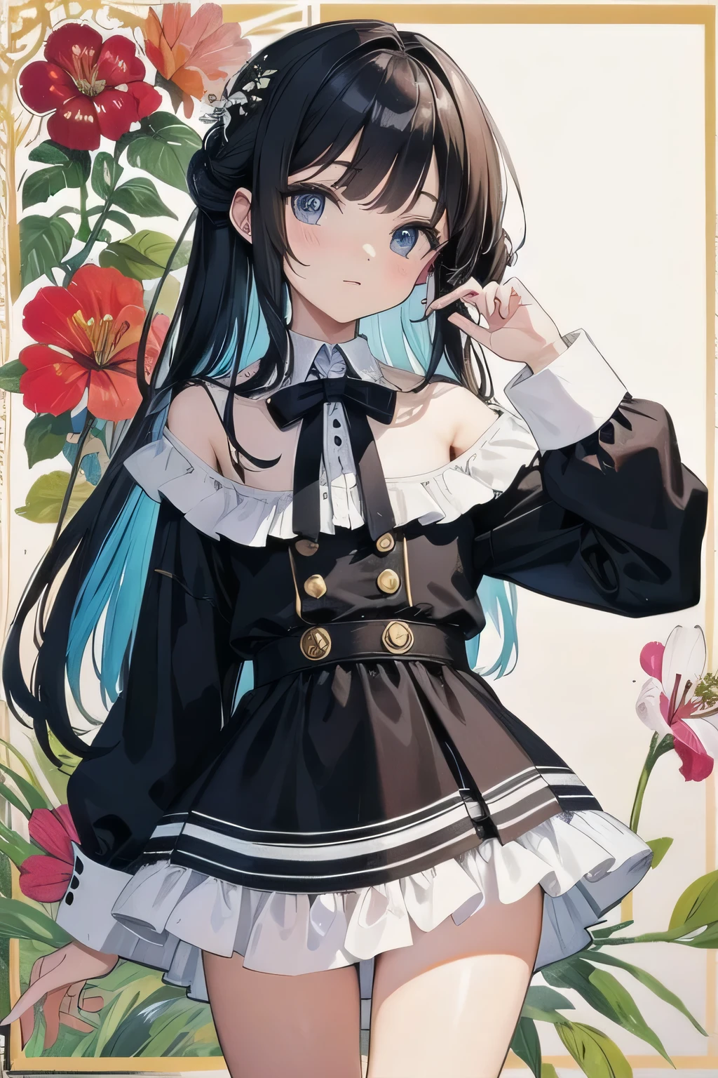 High quality painting, Detailed, Small breasted girl, cute
