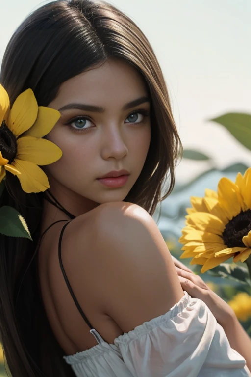 An incredibly detailed close-up macro beauty image of a melanin woman model, con las manos sosteniendo un ramo de rosas amarillas, rodeada de mariposas. Taken with a Hasselblad medium format camera with 100mm lens. Unmistakable for a photograph. cinematic lighting. , trend at 500px –ar 4:5 –s 750 –niji 5 –v 5 –q2