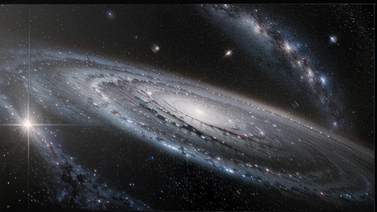 Painting of a galaxy. Black and white. Well detailed. Realistic. High definition. High quality.